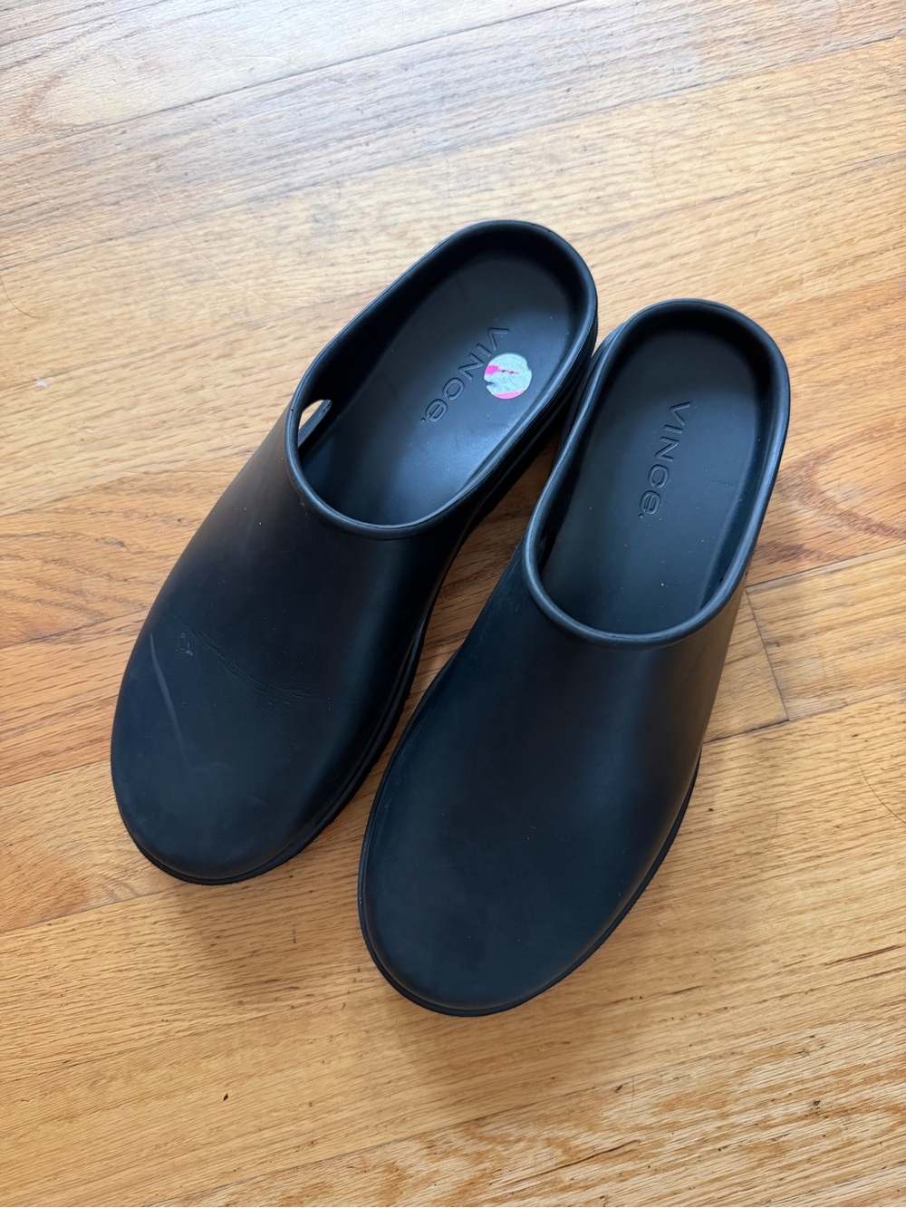 Vince Black Slip-On Clog Mules